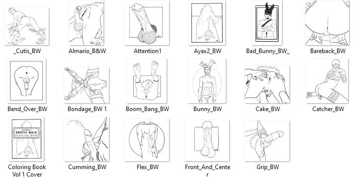 JustMikey's Erotic Male Coloring Book Vol. 1 (Digital)