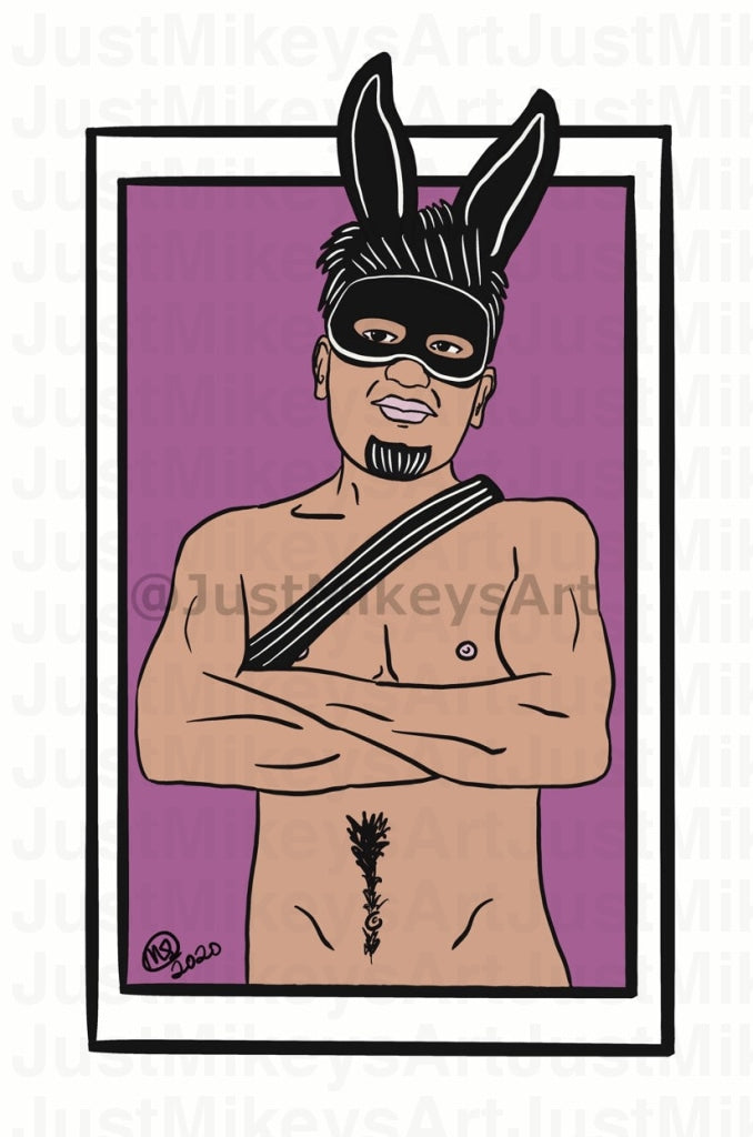 Bad Bunny - Art Print 5 X 7 Mounted In 8 10 White Mat Board Ready For Framing