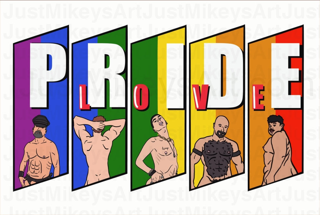 Pride Love - Art Print 5 X 7 Mounted In 8 10 White Mat Board Ready For Framing