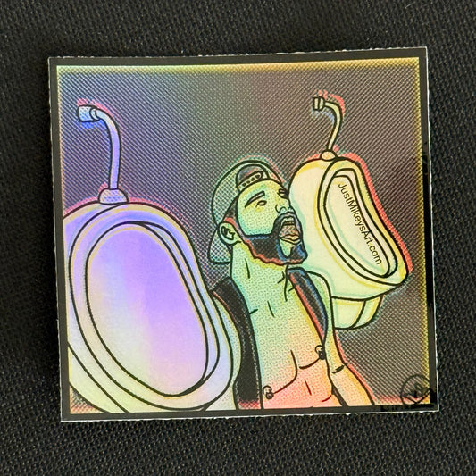 Urinal - Holographic Vinyl Sticker