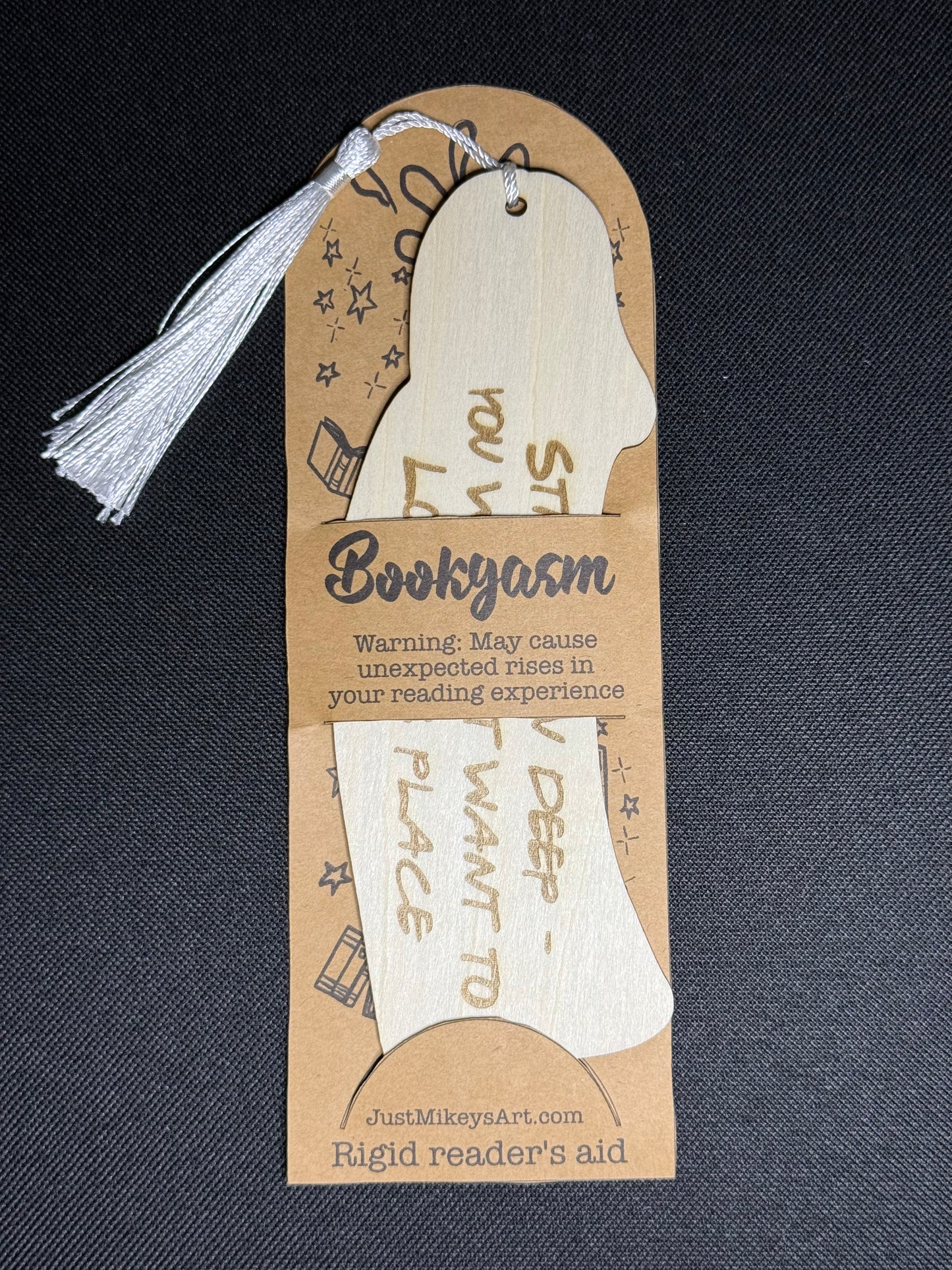 Bookgasm: Laser-cut wood Dickmarks (Novelty Bookmarks)