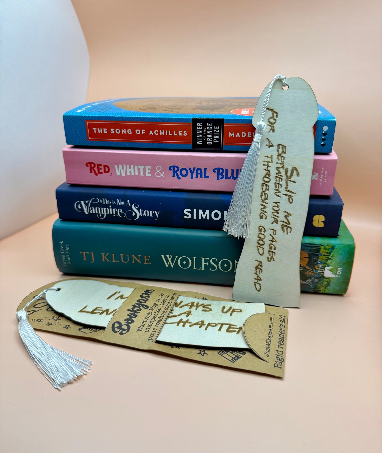 Bookgasm: Laser-cut wood Dickmarks (Novelty Bookmarks)