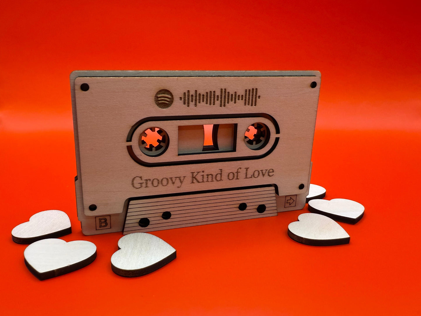 The Mixed Tape: Laser-cut wood cassette (Personalized Gift)