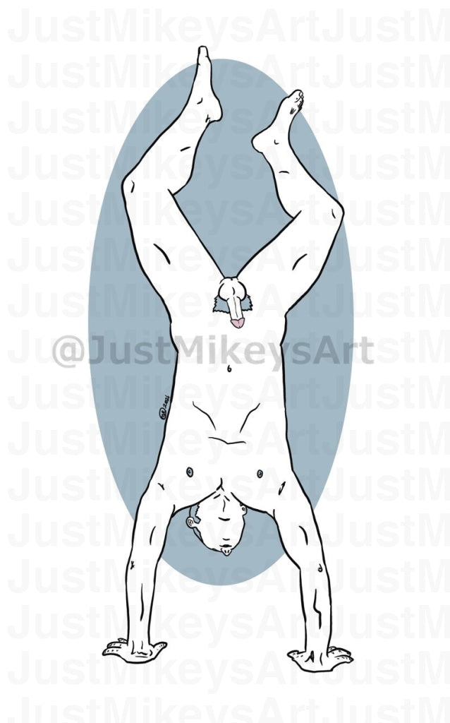 Handstand - Art Print 5 X 7 Mounted In 8 10 White Mat Board Ready For Framing