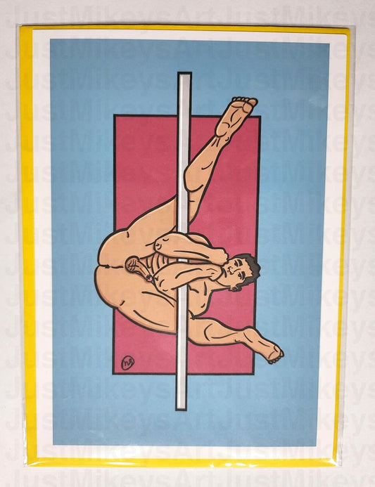 Pole Dancer - Postcard W/ Envelope 5 X 7 With Postcards