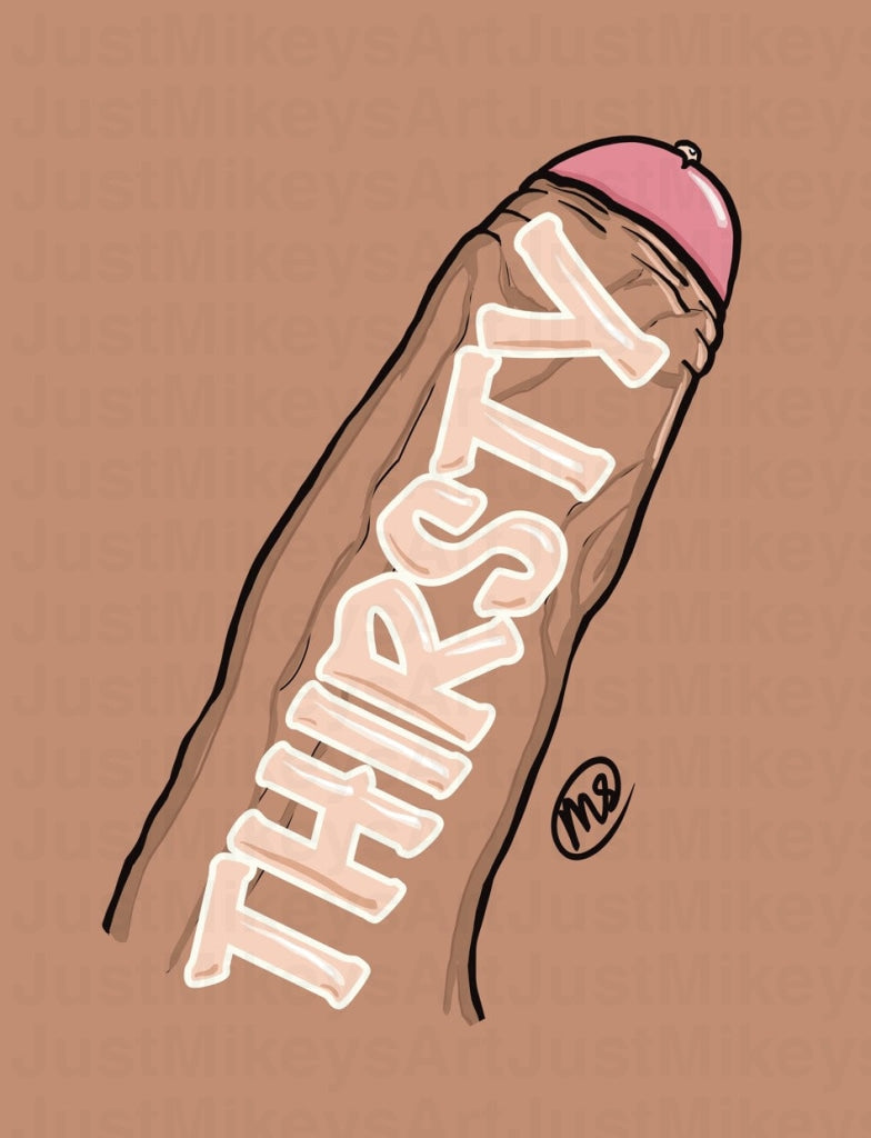 Thirsty - Art Print 5 X 7 Mounted In 8 10 White Mat Board Ready For Framing